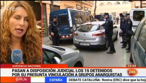 Pasan a disposición judicial los 15 detenidos por su presunta vinculación a grupos anarquistas